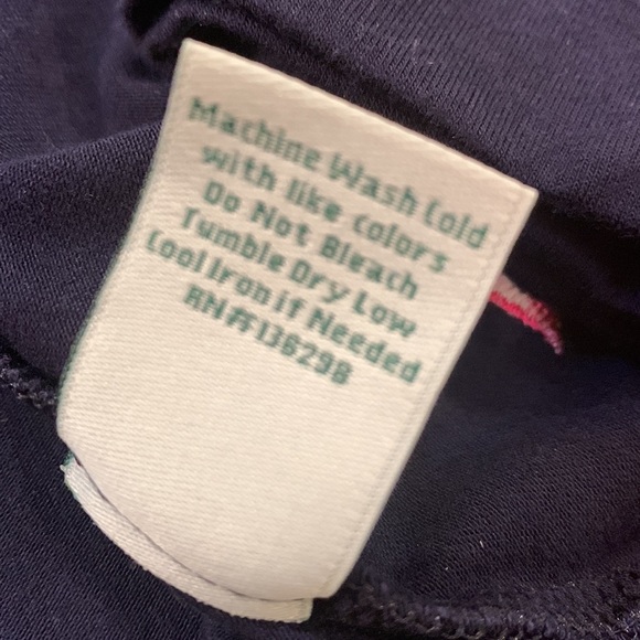 THOMAS KELLY ~Size L~Classic Navy & White Trim Stretch Top ~ - Picture 9 of 14